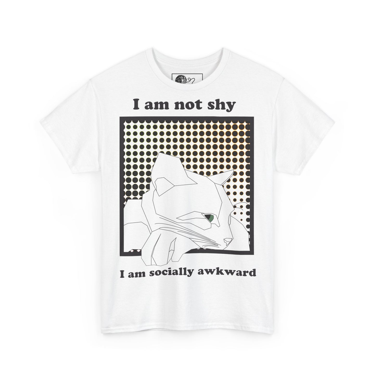 Funny Cat T-Shirt - Socially Awkward Cat Graphic Tee - Gift for Introverts and Cat Lovers