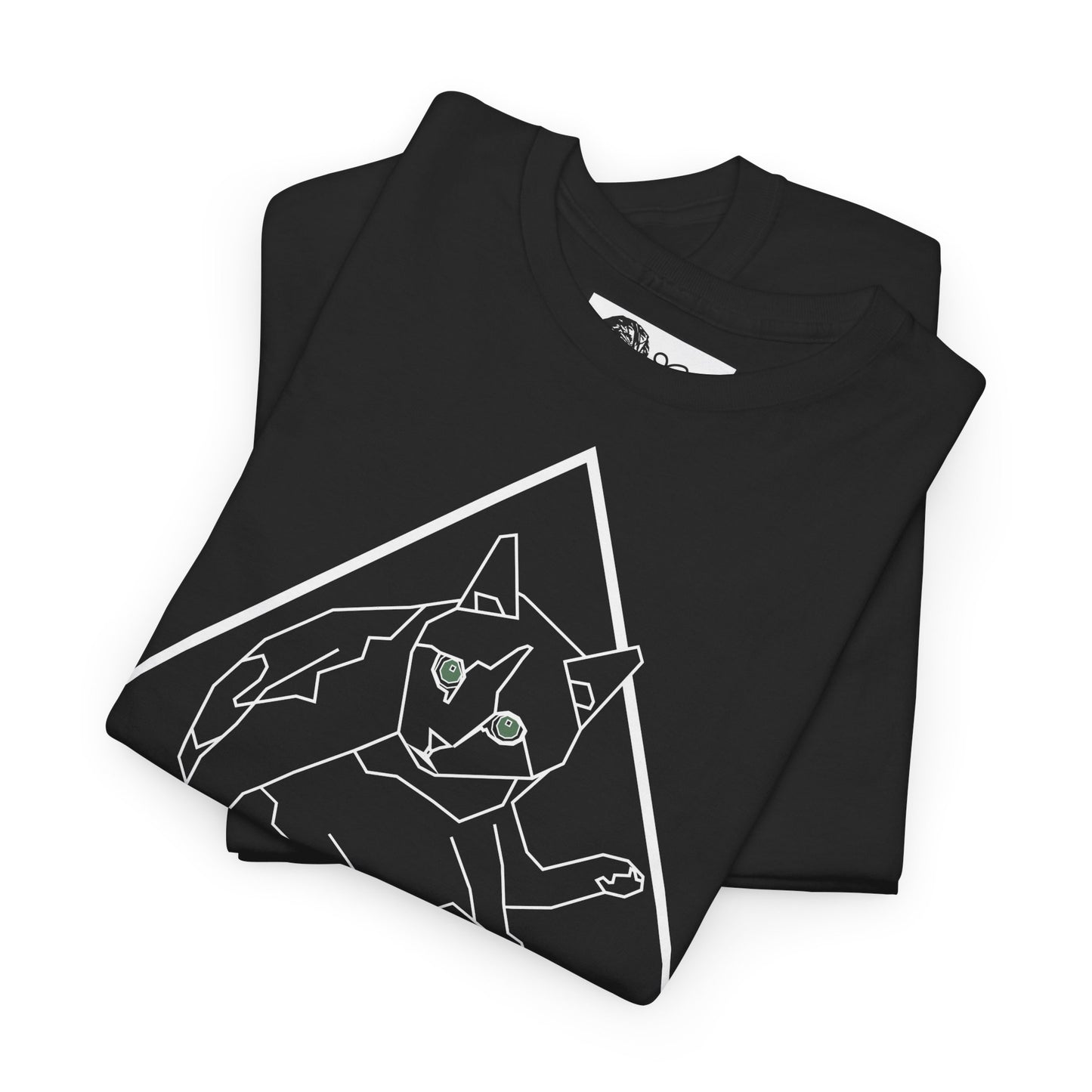 Geometric Cat T-Shirt - Minimalist Triangle Cat Design Tee - Graphic Shirt for Cat Lovers