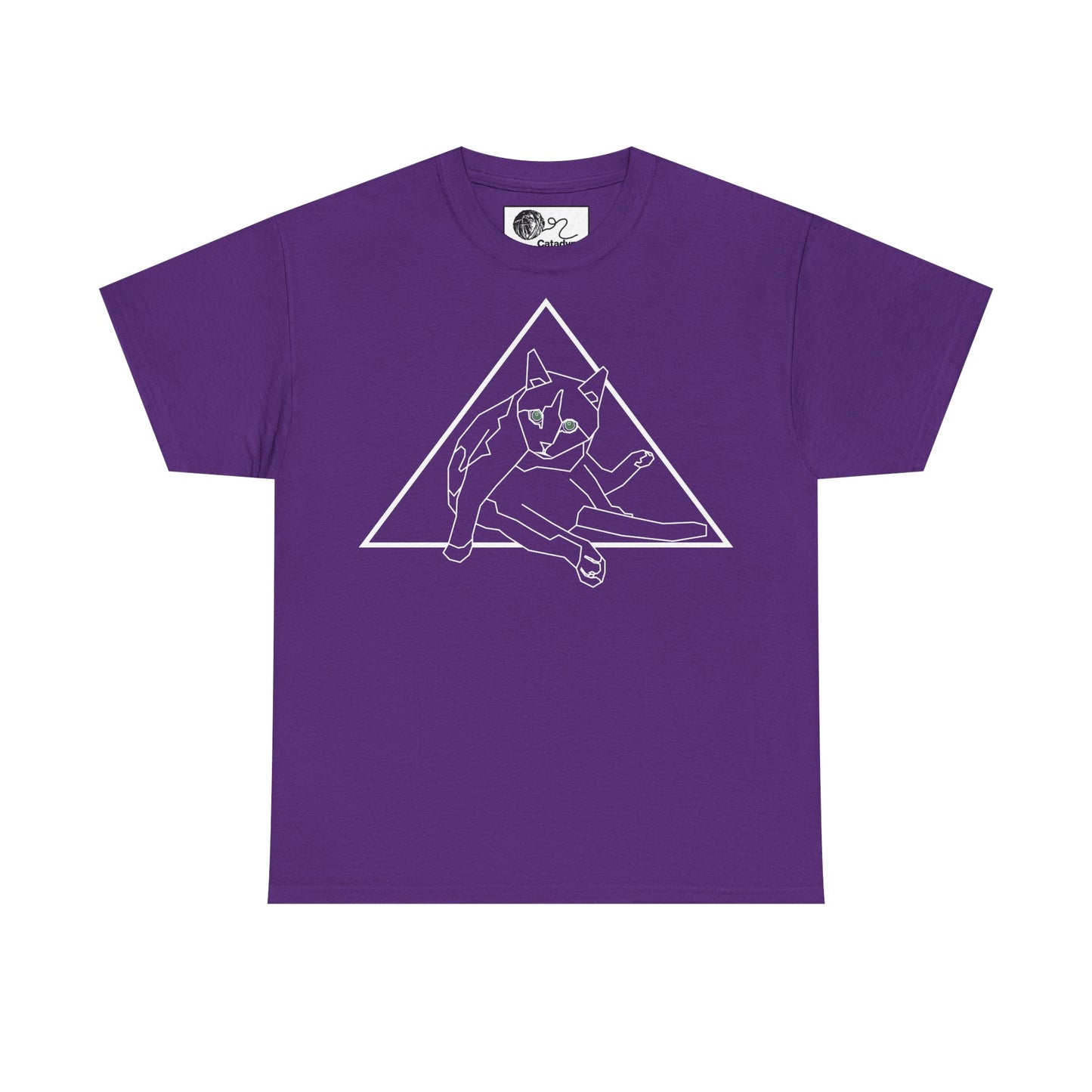 Geometric Cat T-Shirt - Minimalist Triangle Cat Design Tee - Graphic Shirt for Cat Lovers