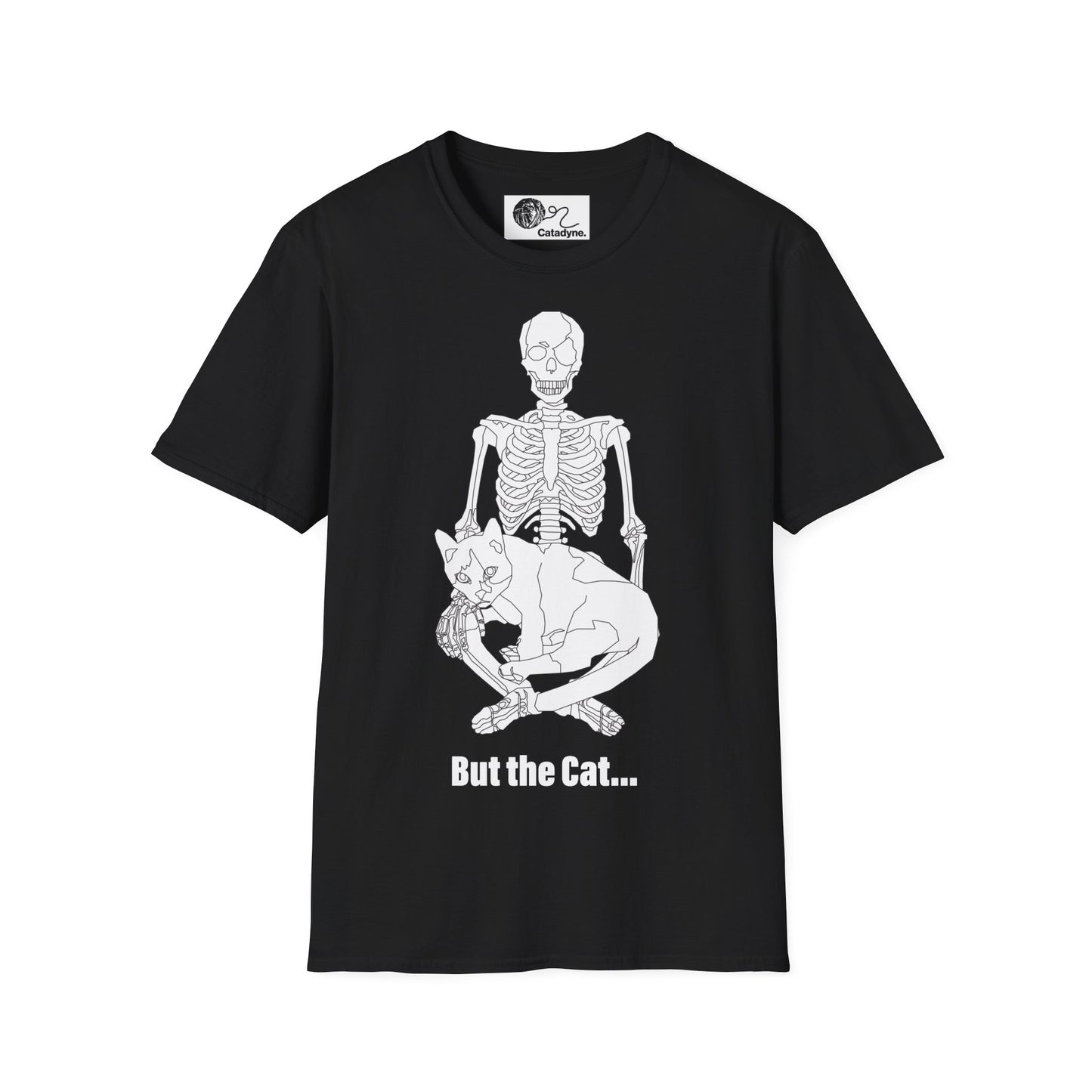 Funny Cat Skeleton Unisex T-Shirt, Halloween Tee, Cat Lover Gift, Pet Memorial Shirt, Quirky Graphic Tee