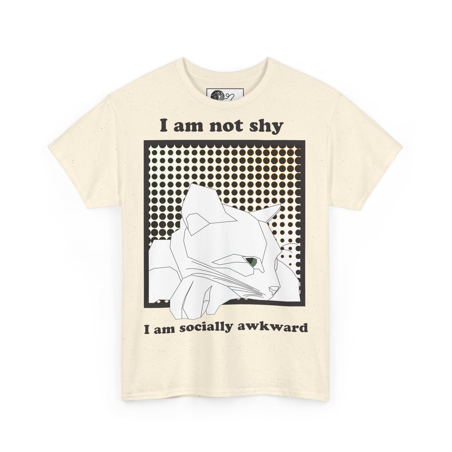 Funny Cat T-Shirt - Socially Awkward Cat Graphic Tee - Gift for Introverts and Cat Lovers