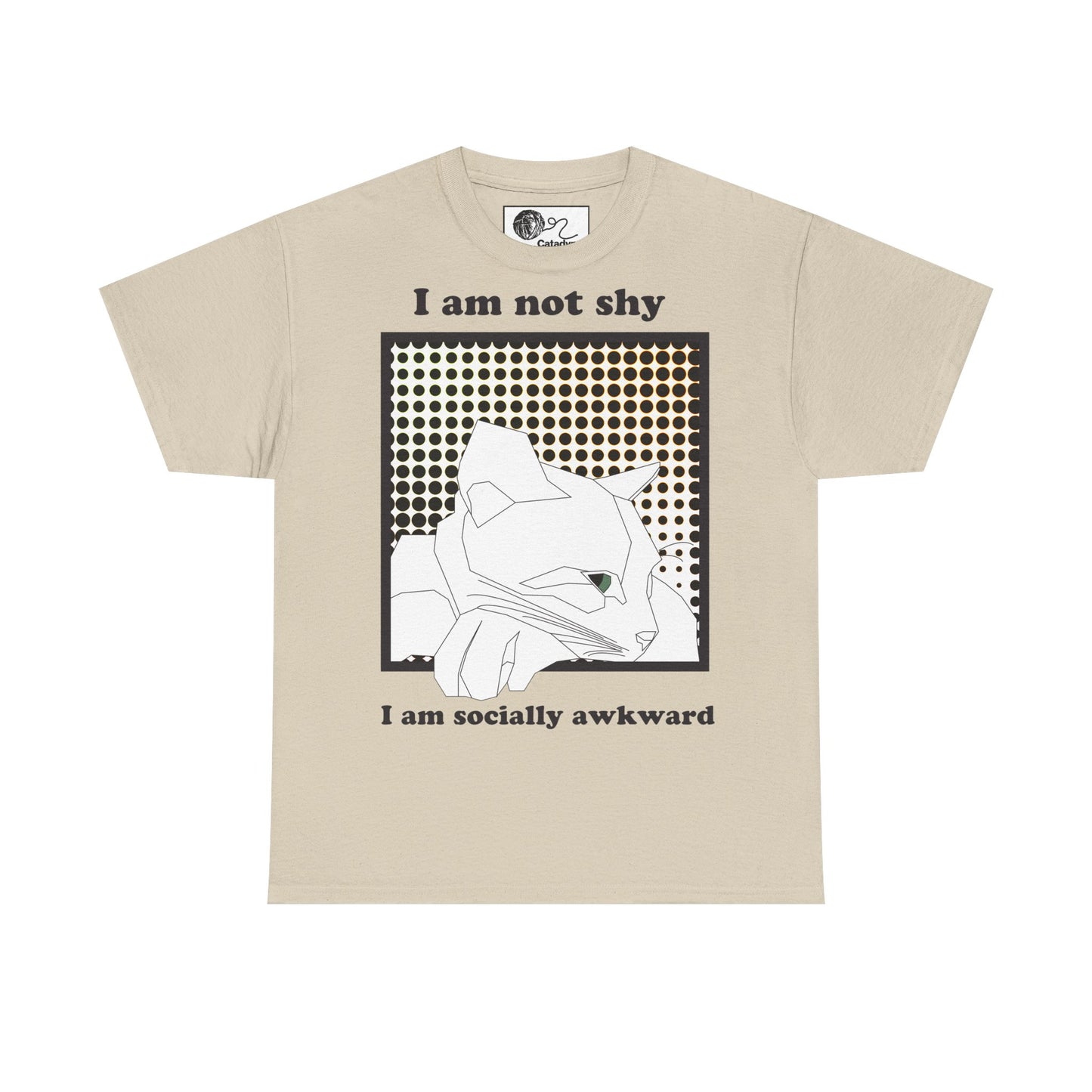 Funny Cat T-Shirt - Socially Awkward Cat Graphic Tee - Gift for Introverts and Cat Lovers