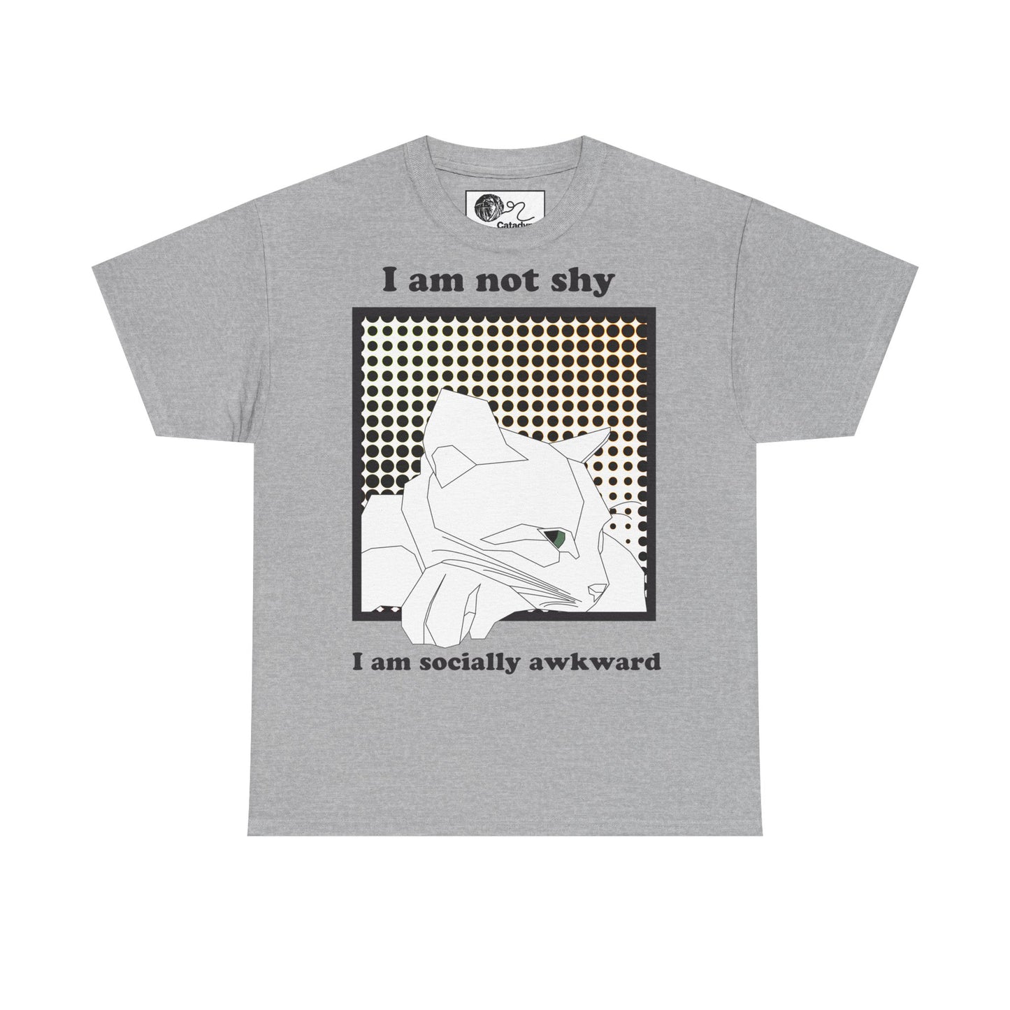 Funny Cat T-Shirt - Socially Awkward Cat Graphic Tee - Gift for Introverts and Cat Lovers