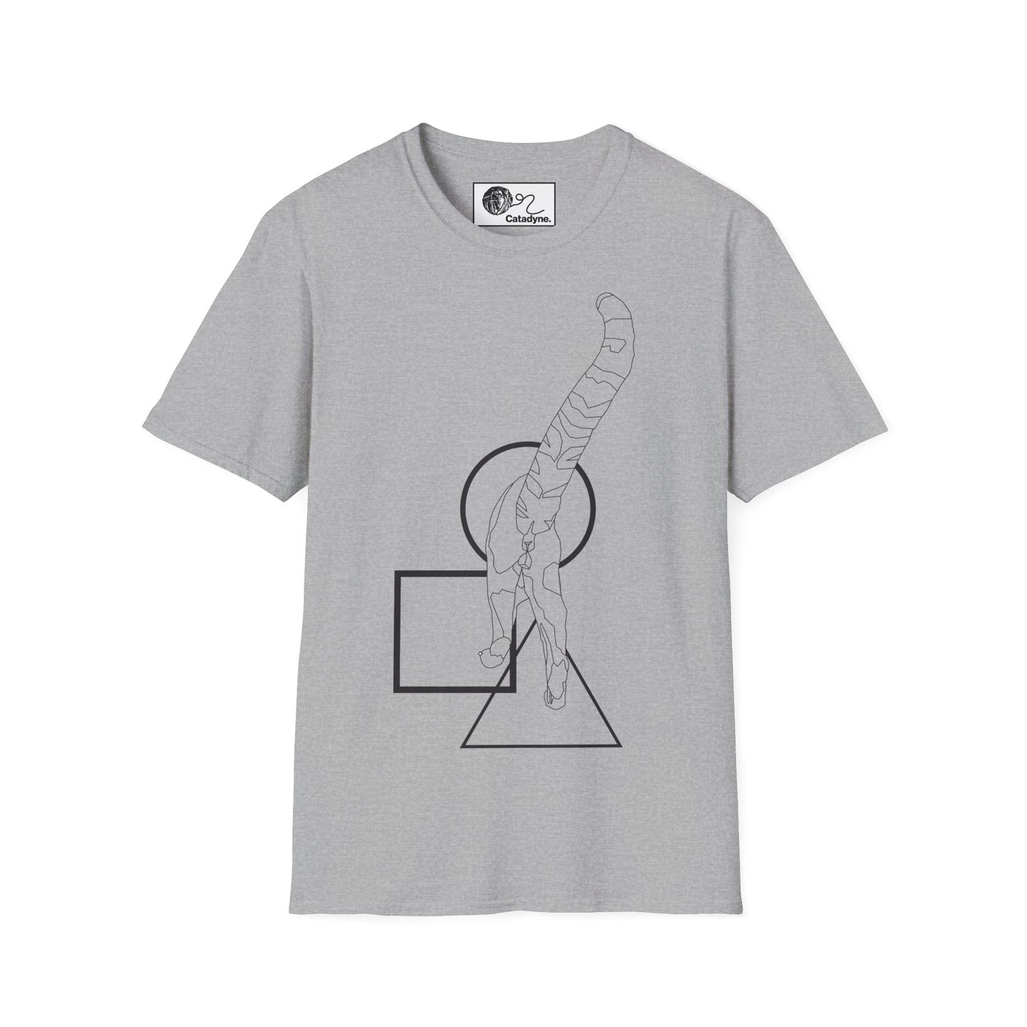 Minimalist Cat T-Shirt - Modern Line Art Cat Tee - Geometric Graphic Shirt - Artsy Cat Lover Gift