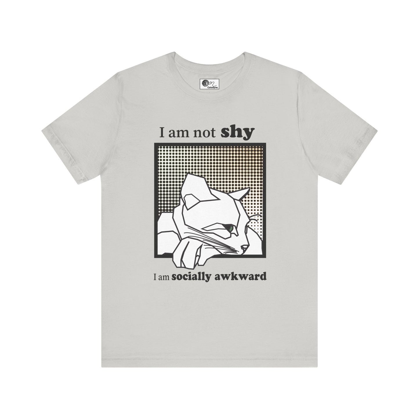 Socially Awkward Cat Tee, Funny T-Shirt, Cute Cat Apparel, Gifts for Introverts, Unisex Graphic Top, Quirky Humor Shirt