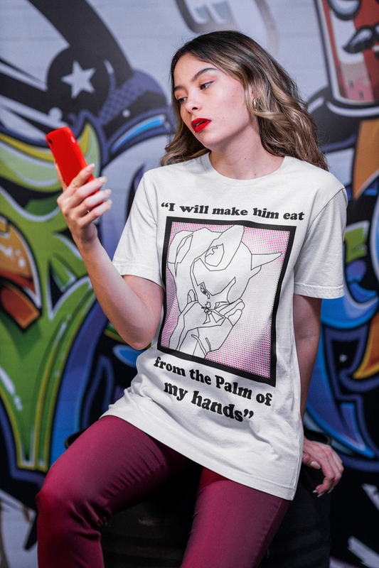 "Make Him Eat from the Palm of My Hands" Unisex Tee, Funny Gift, Casual Wear, Everyday T-Shirt, Unique Graphic Tee, Trendy Statement Shirt