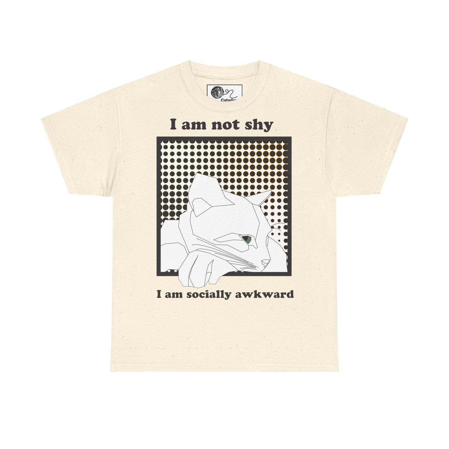 Funny Cat T-Shirt - Socially Awkward Cat Graphic Tee - Gift for Introverts and Cat Lovers