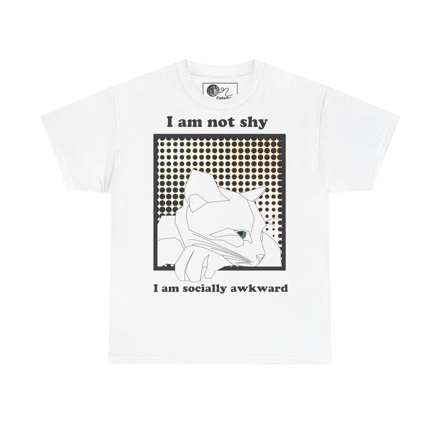 Funny Cat T-Shirt - Socially Awkward Cat Graphic Tee - Gift for Introverts and Cat Lovers