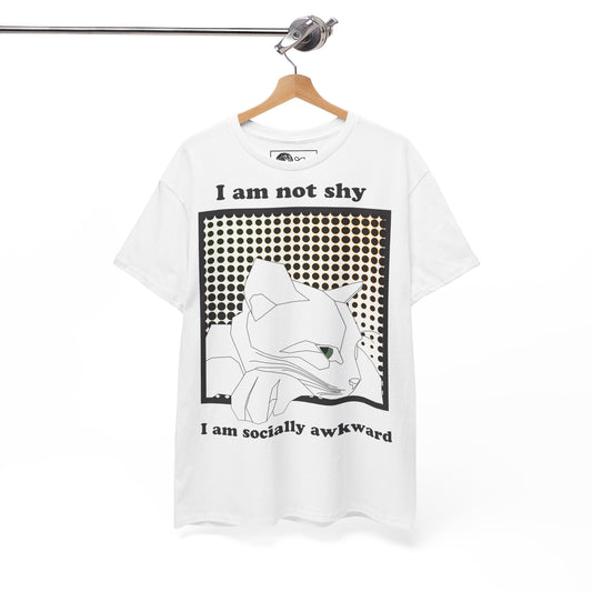 Funny Cat T-Shirt - Socially Awkward Cat Graphic Tee - Gift for Introverts and Cat Lovers