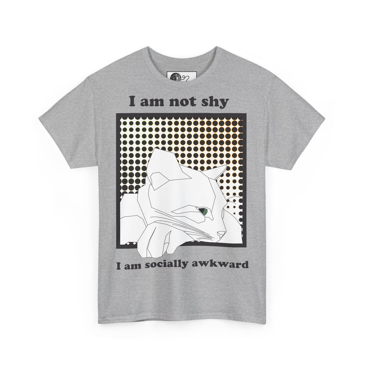 Funny Cat T-Shirt - Socially Awkward Cat Graphic Tee - Gift for Introverts and Cat Lovers