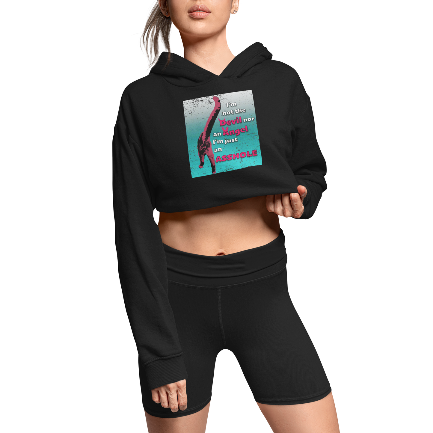 Fallen Angel Collection- "just and asshole" Crop Hoodie