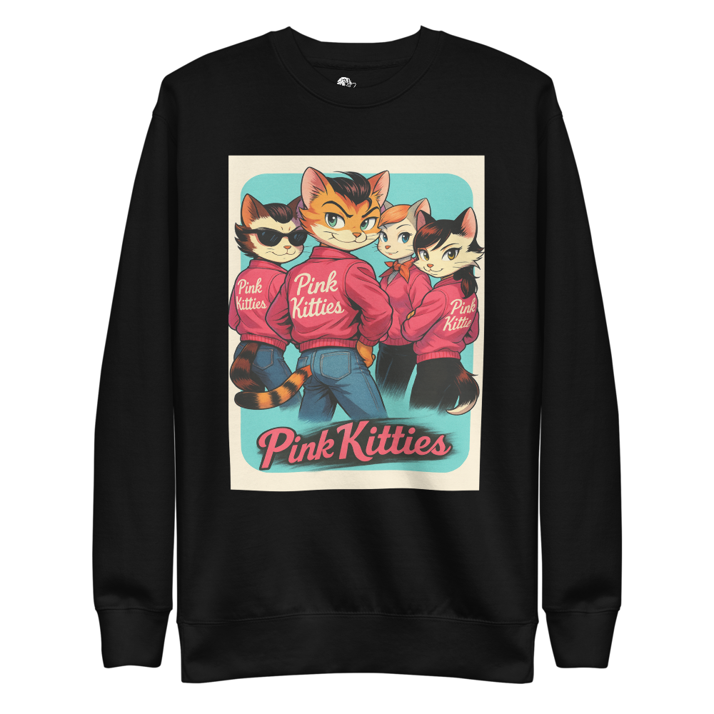 Sleeky Cat Collection- Pink Kitties Unisex Premium Sweatshirt