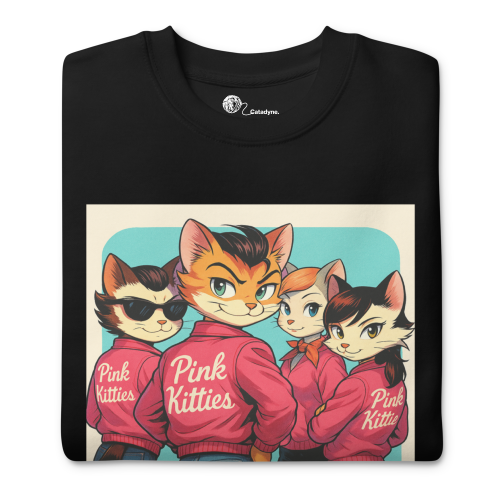 Sleeky Cat Collection- Pink Kitties Unisex Premium Sweatshirt
