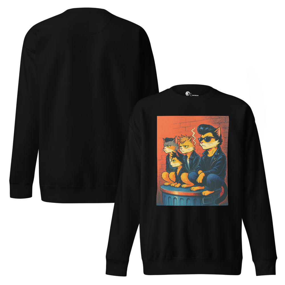 Sleeky Cats Collection- Rebel Cats -Unisex Premium Sweatshirt