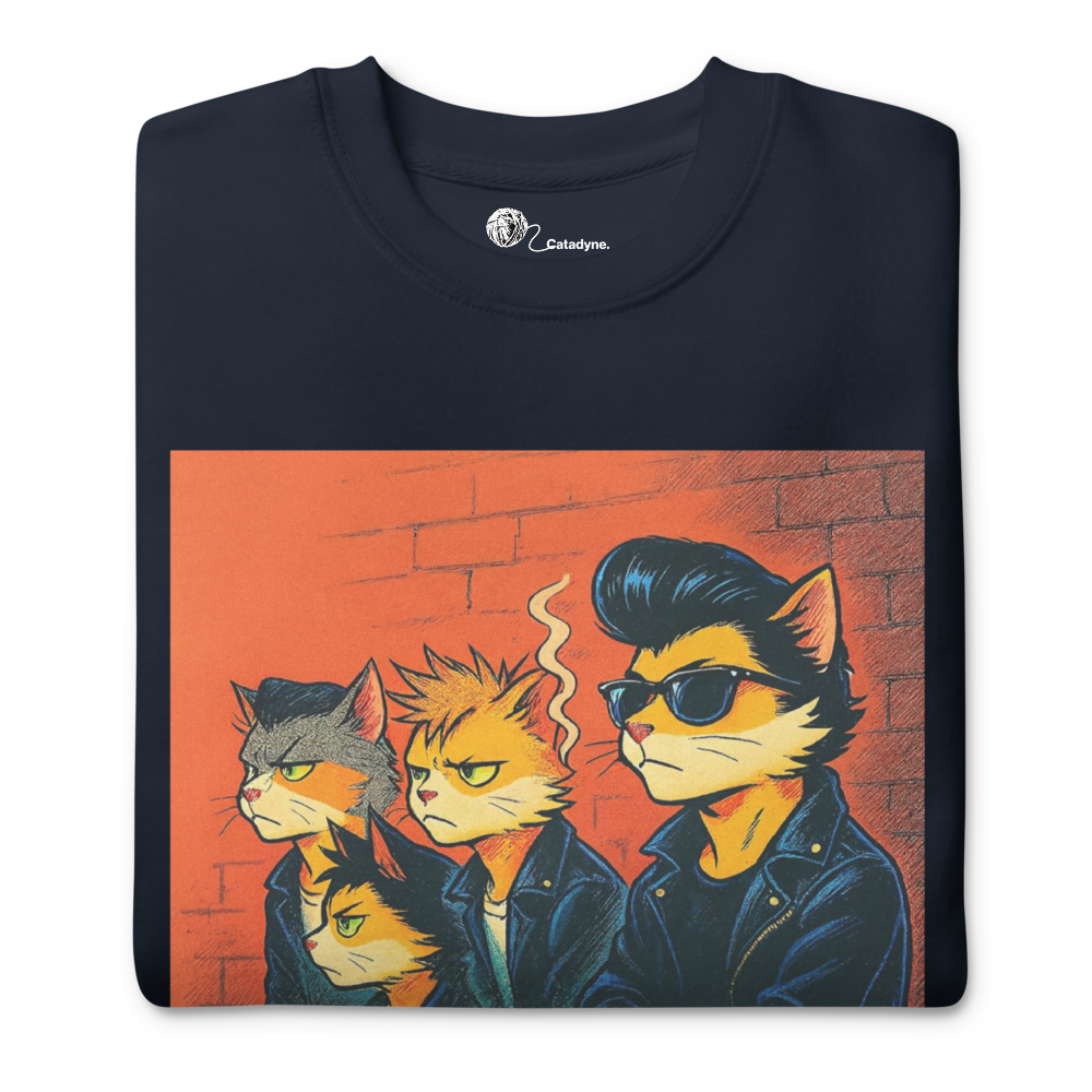Sleeky Cats Collection- Rebel Cats -Unisex Premium Sweatshirt