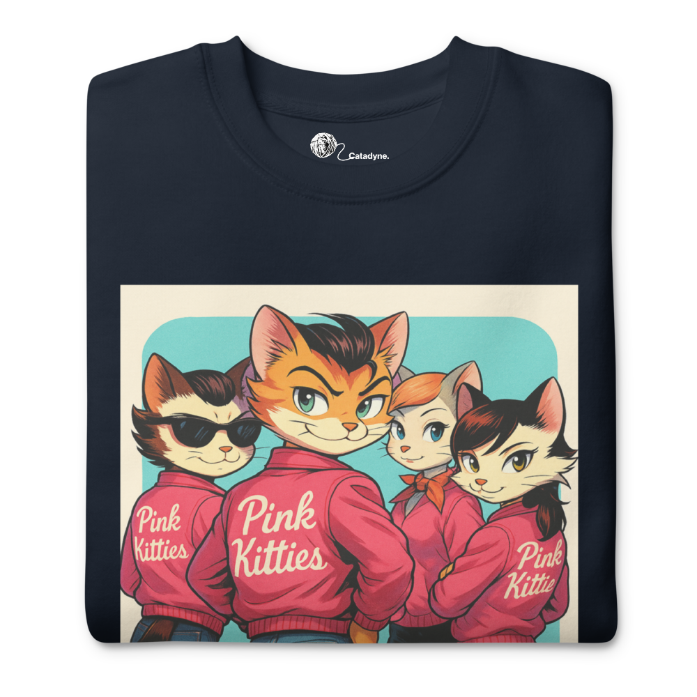 Sleeky Cat Collection- Pink Kitties Unisex Premium Sweatshirt