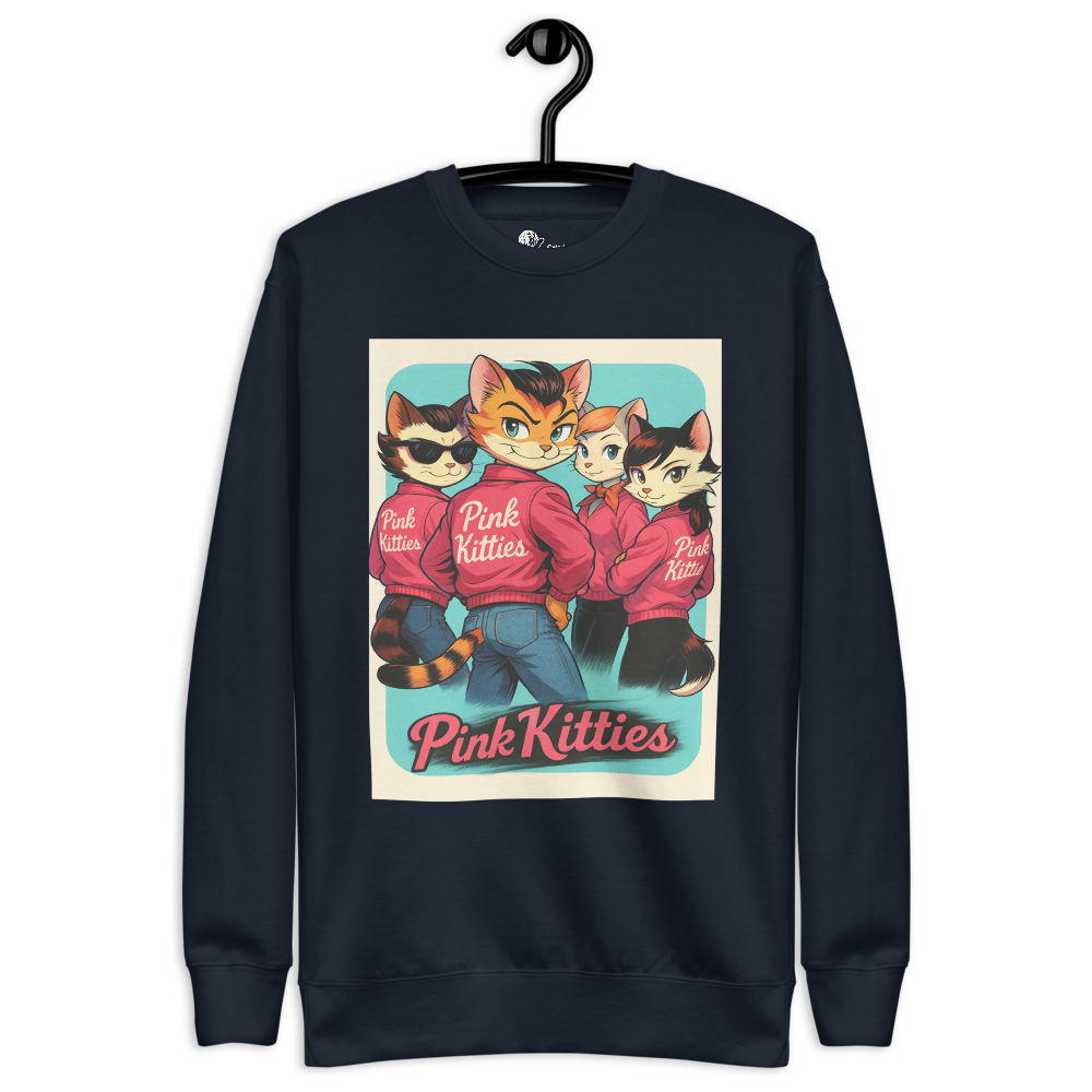 Sleeky Cat Collection- Pink Kitties Unisex Premium Sweatshirt
