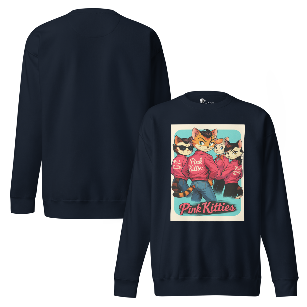 Sleeky Cat Collection- Pink Kitties Unisex Premium Sweatshirt