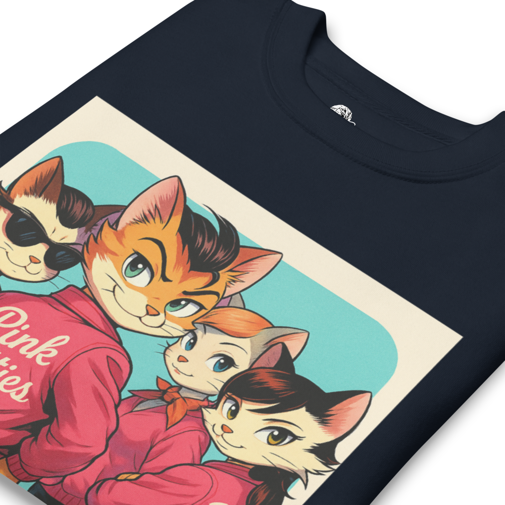 Sleeky Cat Collection- Pink Kitties Unisex Premium Sweatshirt