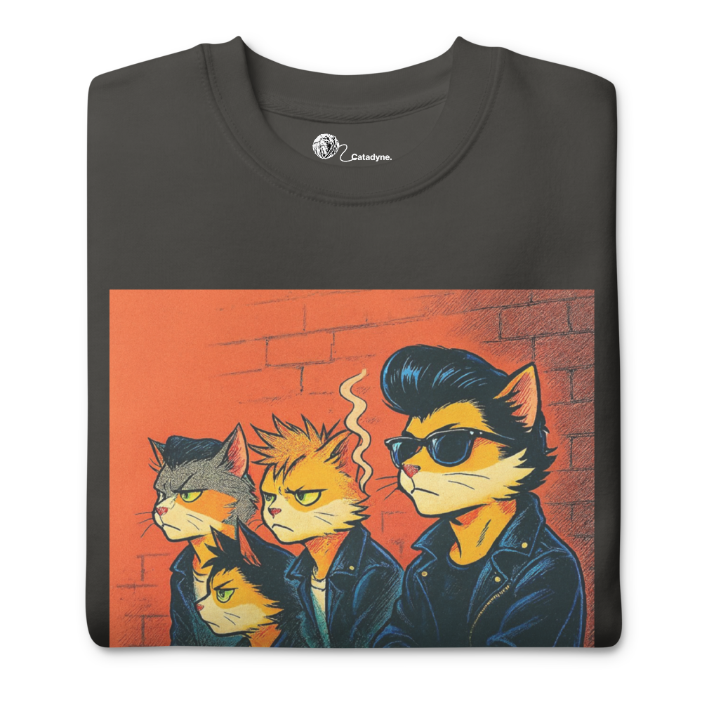 Sleeky Cats Collection- Rebel Cats -Unisex Premium Sweatshirt