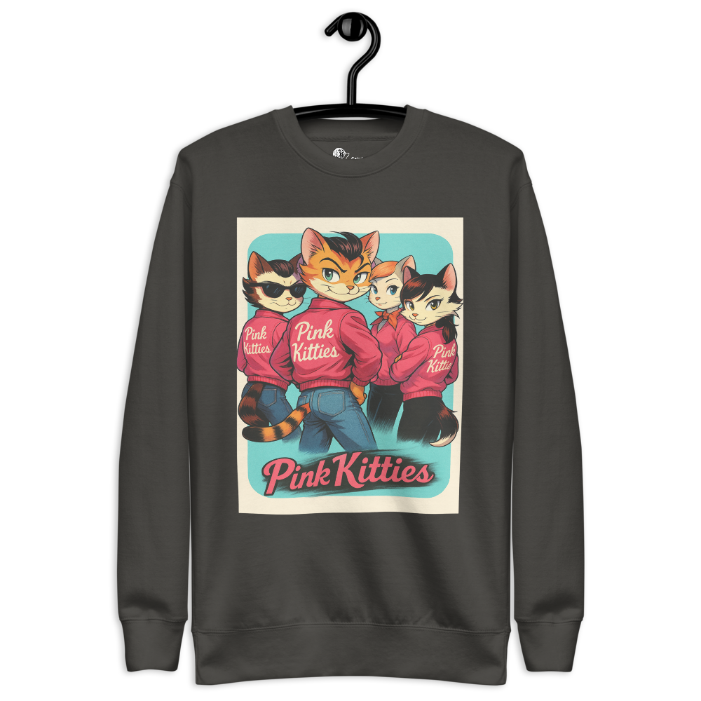 Sleeky Cat Collection- Pink Kitties Unisex Premium Sweatshirt