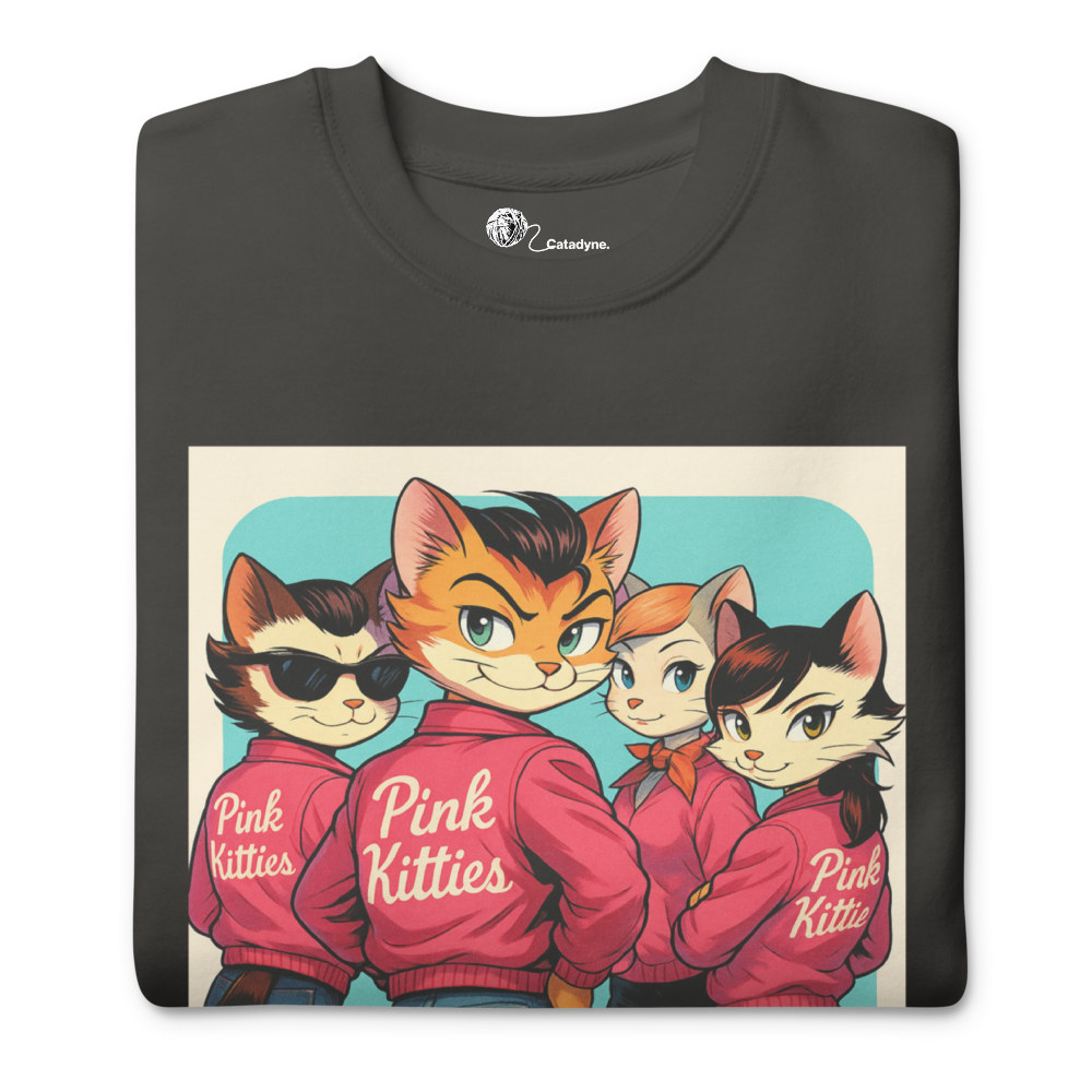 Sleeky Cat Collection- Pink Kitties Unisex Premium Sweatshirt