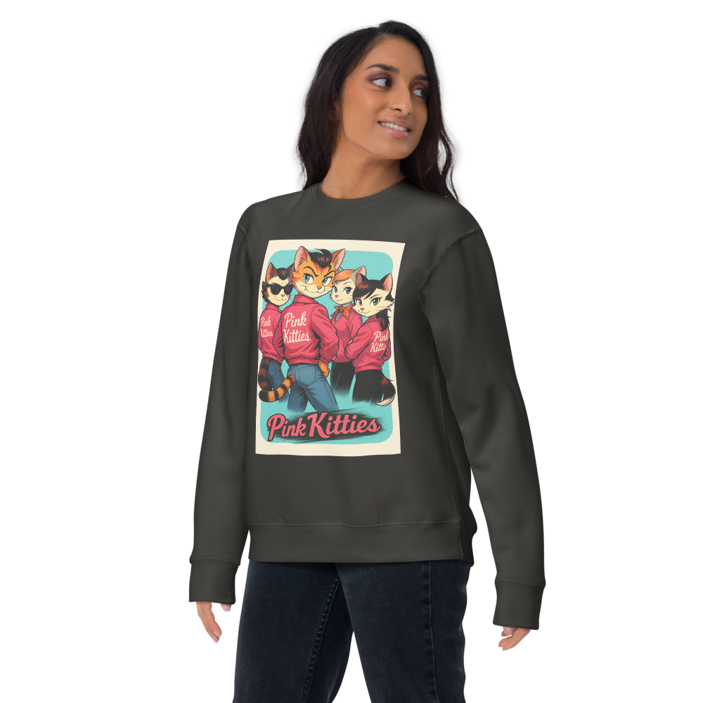Sleeky Cat Collection- Pink Kitties Unisex Premium Sweatshirt