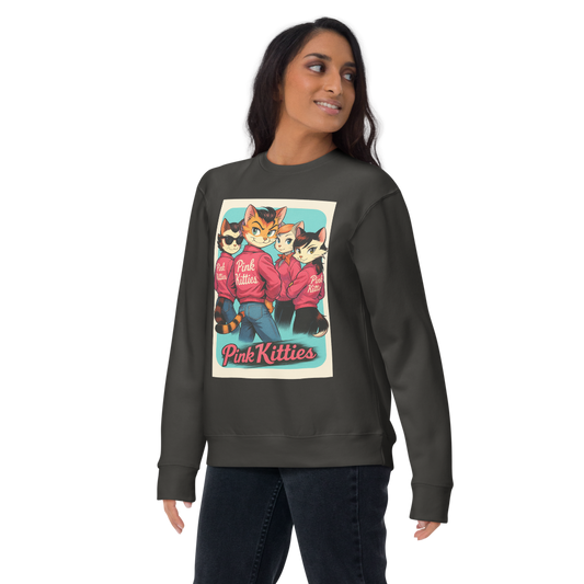 Sleeky Cat Collection- Pink Kitties Unisex Premium Sweatshirt
