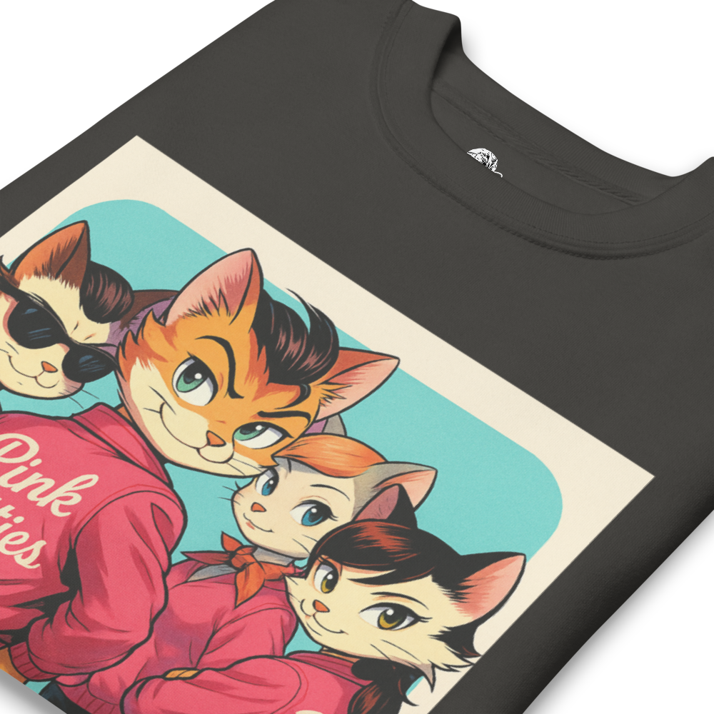 Sleeky Cat Collection- Pink Kitties Unisex Premium Sweatshirt