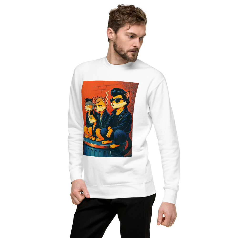 Sleeky Cats Collection- Rebel Cats -Unisex Premium Sweatshirt